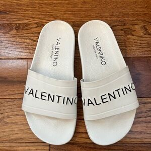 Valentino White Slide Sandals Sz 36 US 6